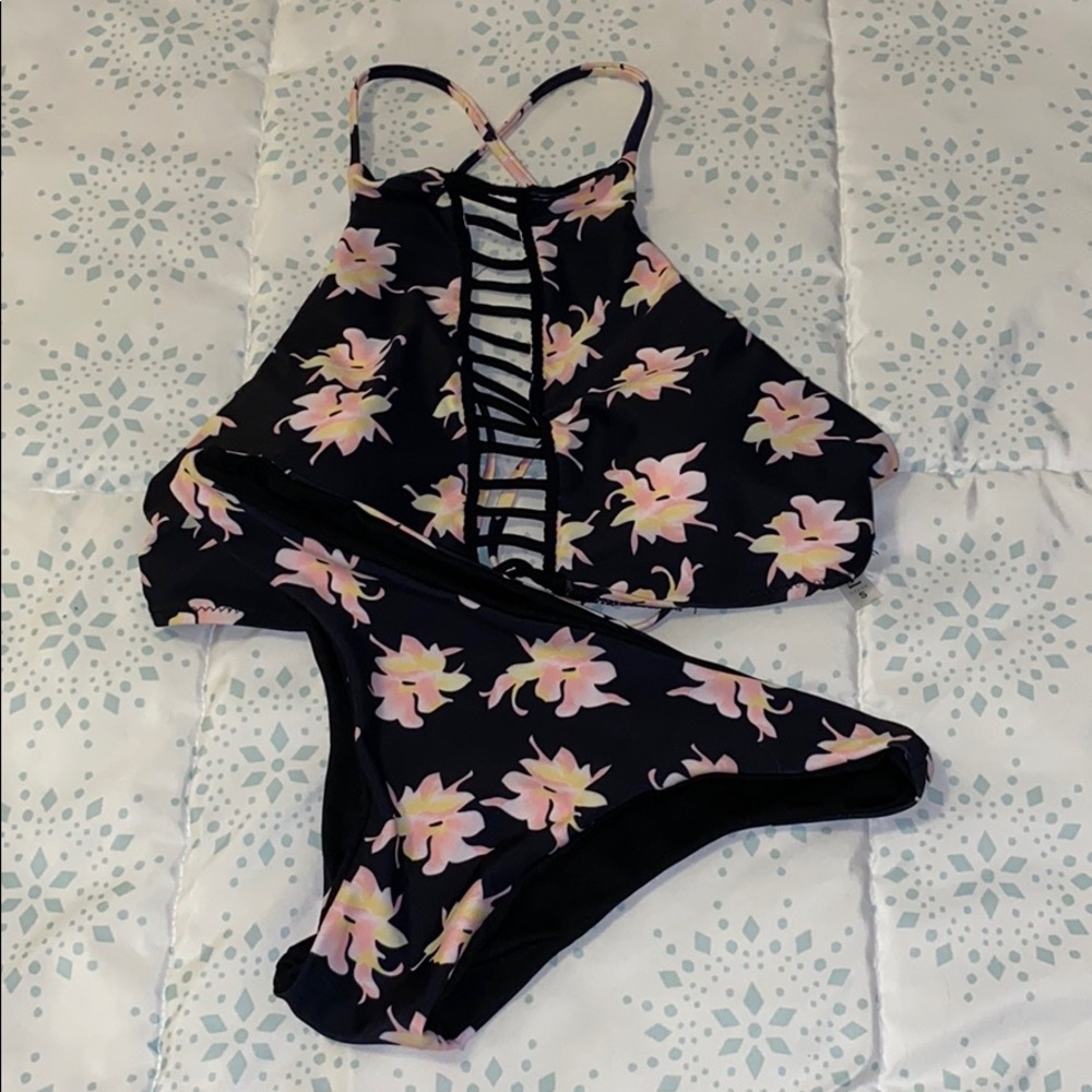Floral High-Neck Bikini